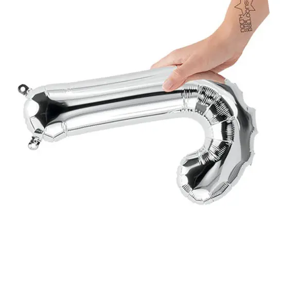 NorthStar Balloons&reg;16" Silver Letter J Balloon Air Fill Only {4}