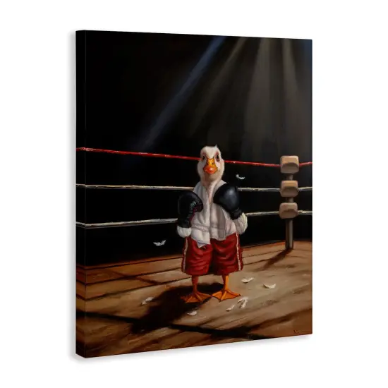 Stupell Industries Duck in Boxing Ring Canvas Design by Lucia Heffernan {3}