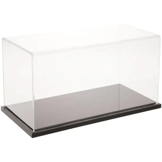 Plymor Clear Acrylic Display Case with Hardwood Base, 12" W x 6" D x 6" H No Base (Mirrored) {2}