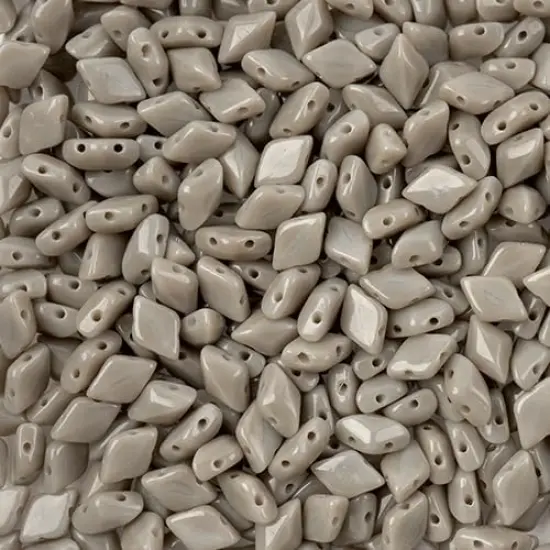 Matubo 2-Hole Czech Glass Opaque Gemduo Beads, 50g Grey {1}