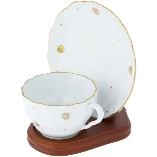 Bard's Walnut MDF Cup and Saucer Stand, 4.25" H x 4" W x 5" D {3}