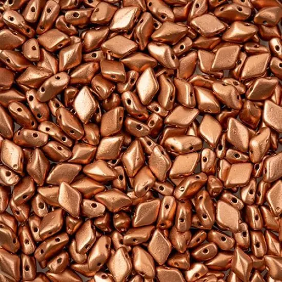 Matubo 2-Hole Czech Glass Metallic Gemduo Beads, 50g BronzeVintage Copper {1}