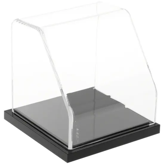Plymor Clear Acrylic Slanted Front Display Case, 4" x 4" x 4" Clear (Mirrored) {2}