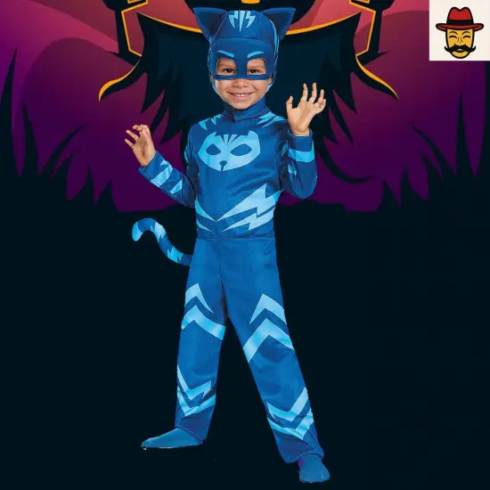 PJ Masks Catboy Costume for Toddlers with Jumpsuit Tail and Headpiece Halloween Ready {4}