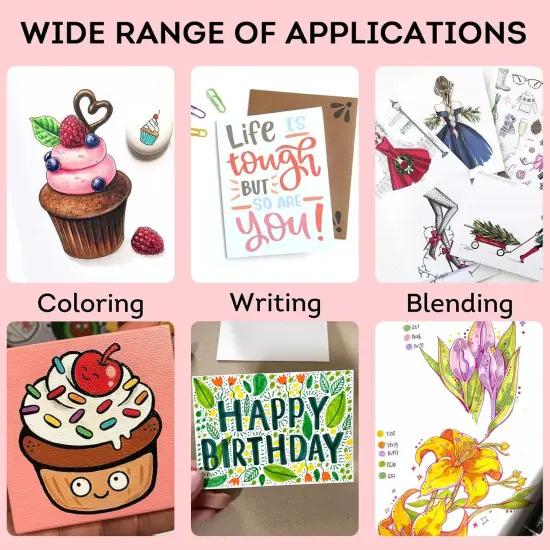 120 Colors Alcohol Markers Brush Tip Dual {3}