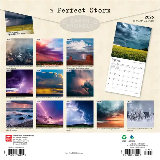 A Perfect Storm | 2026 12 x 24 Inch (Hanging) Monthly Square Wall Calendar | Foil Stamped Cover | Plastic-Free {2}
