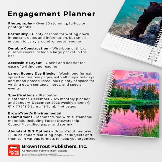 National Parks | 2026 6x7.75 Inch Spiral-Bound Wire-O Weekly Engagement Planner Calendar | New Full-Color Image Every Week {6}