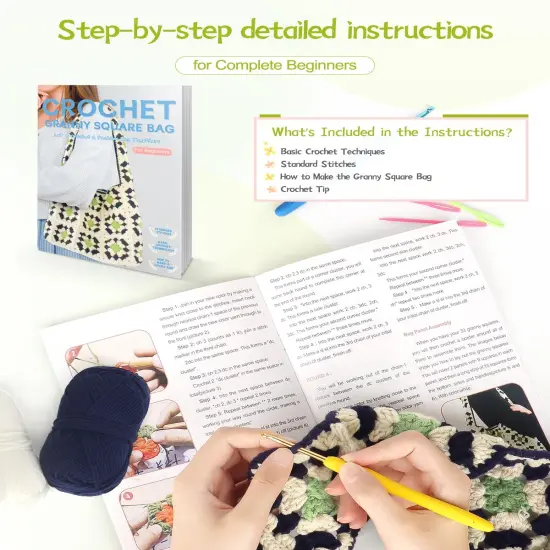 Crochet Kit for Beginners-Beginners Crochet Bag {4}