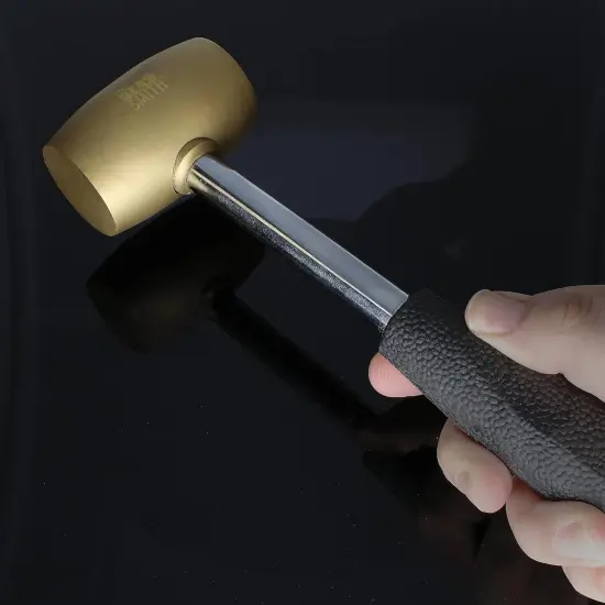 The Beadsmith Brass Head Mallet - Metal Elements - 10 Inches long, 2LB head with a 38mm Face - Brass & Sheet Metal Hammer for Dapping, Chasing & Light Stamping {4}