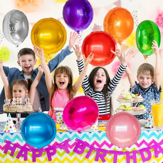 18 Inch Colorful Round Mylar Helium Balloon for Party Decorations {2}
