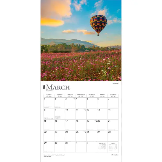 Motivation | 2026 12 x 24 Inch (Hanging) Monthly Square Wall Calendar | Foil Stamped Cover | Plastic-Free {3}