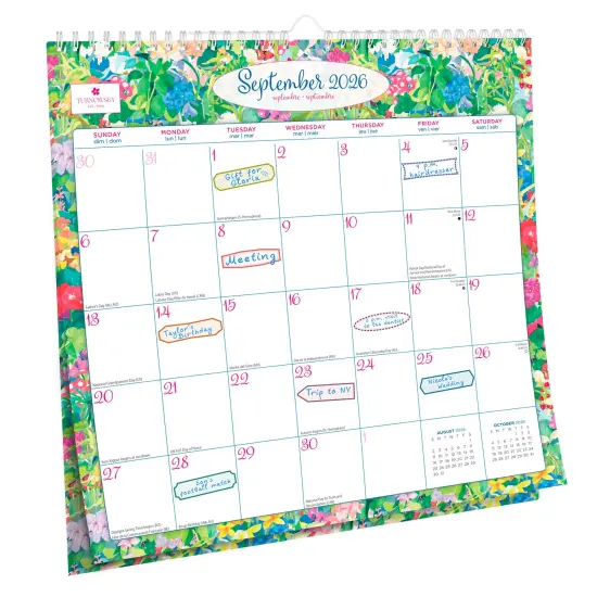 House of Turnowsky OFFICIAL | 2026 12 x 12 Inch (Hanging) Monthly Square Wire-O Calendar | Sticker Sheet {4}