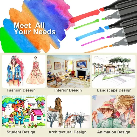 168 Colors Alcohol Markers Artist Drawing {5}