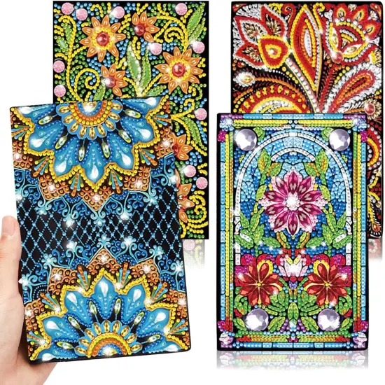 4 Pack Diamond Painting Kits Journals Notebooks for Adults {1}