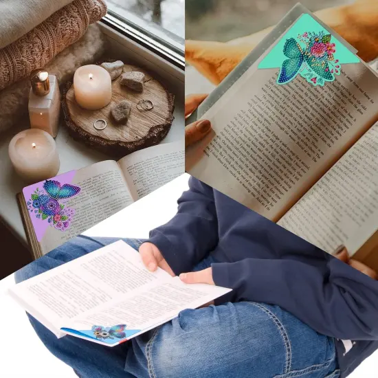 6 PCS Diamond Painting Bookmarks Kits for Adults - Butterfly {3}