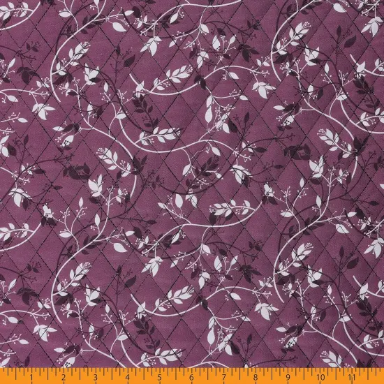 Mook Fabrics Double Faced Quilted Cotton Fabric [43 in. Wide] - By The Yard Floral Italian Plum {2}