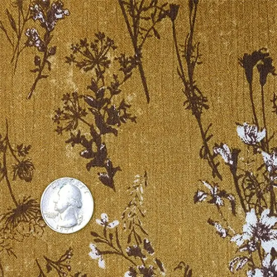 1 Yard Mustard Gold Rayon Crinkle Fabric Lightweight Apparel 50/52 Inch Width {3}