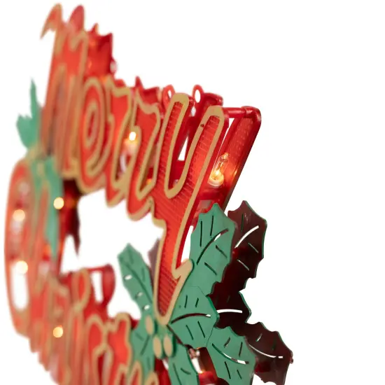 Northlight Lighted Merry Christmas Window Silhouette - 16.5" Red {7}