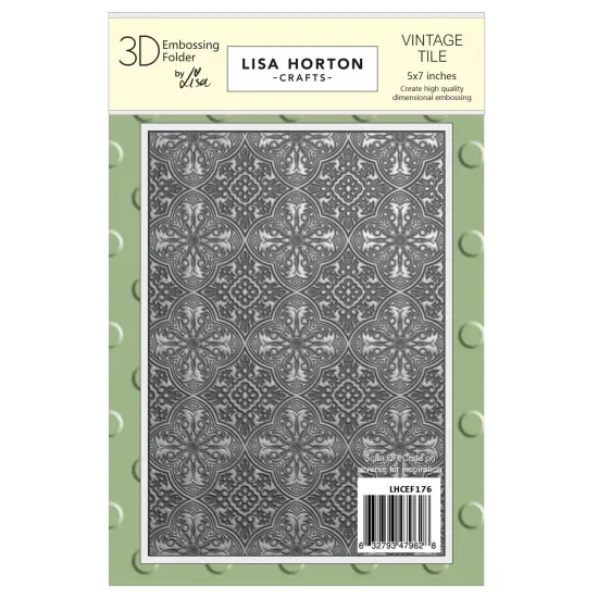 Lisa Horton Crafts Embossing Folder 5"X7"-Vintage Tile {1}