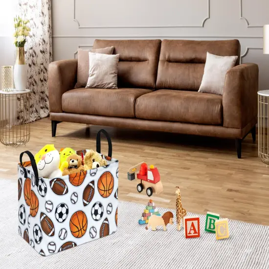 Rectangle Boys and Girls Storage Basket Storage Bin Baby Laundry Basket Laundry Hamper Storage Basket Fabric Organization Basket Toy Box Nursery Hamper for Clothes Toys Gift Basket With Handle {6}