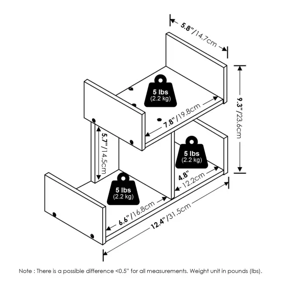 Furinno Hermite Wooden Desktop Bookshelf Storage Organizer for Home and Office Supplies, Bauhaus Oak {6}