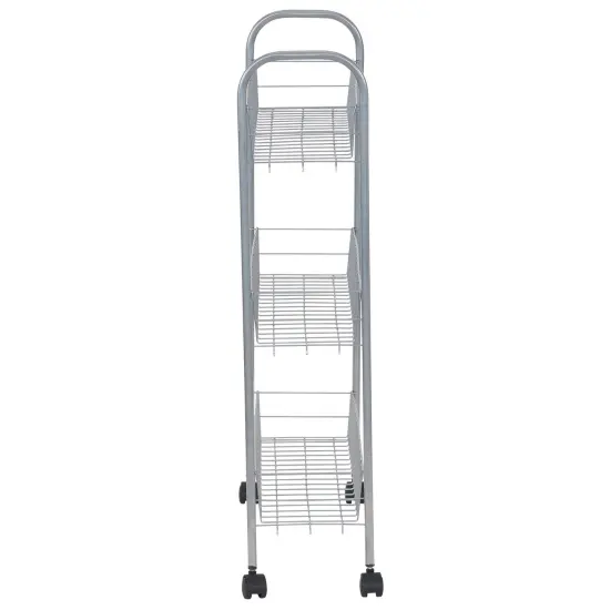 Household Essentials Slim Storage Cart, 3 Shelf Storage Cart with Wheels, Perfect for Laundry Rooms, Bathrooms, Pantries, Kitchens and More {6}