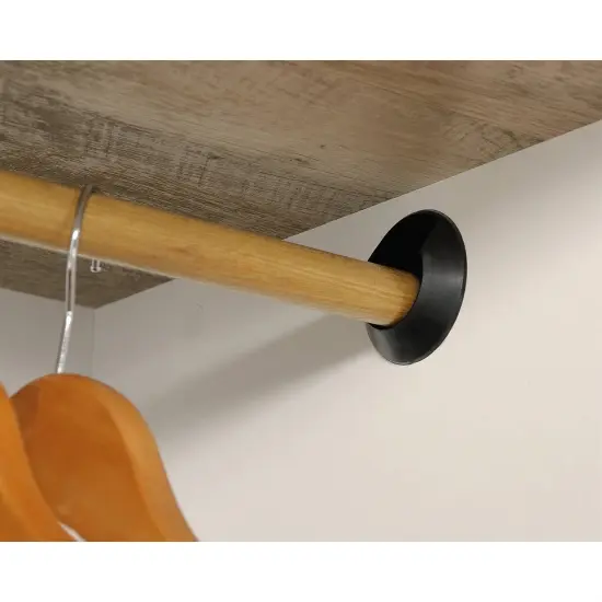 Farmhouse Bedroom Armoire Cabinet with Bottom Storage Drawer in White Wood Finish {4}