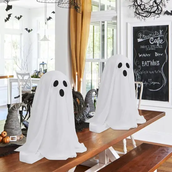2 Packs Spooky Ghost Decor with String Lights {5}
