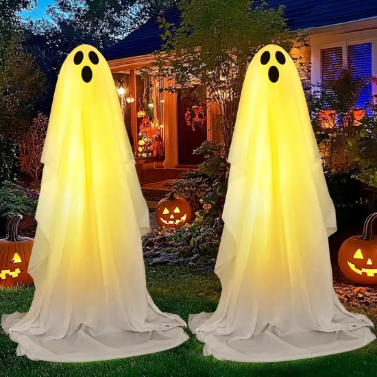 2 Packs Spooky Ghost Halloween Decor with Lights {1}