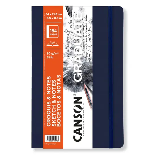 Canson Graduate Sketch & Notes Softcover Book Blue 5.5"x8.5"-92 sheets {1}