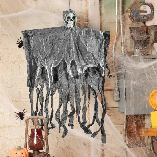 3 Halloween Skeletons Hanging Ghosts {5}