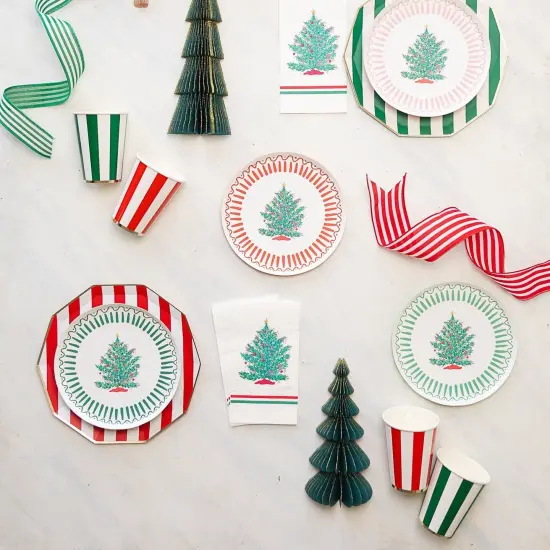 CHERRY RED SIGNATURE CABANA STRIPE CUPS {5}