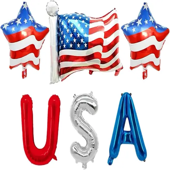 4th of July Decorations Red White and Blue Latex Balloons Patriotic USA Party Decor USA American Flag Balloons {1}
