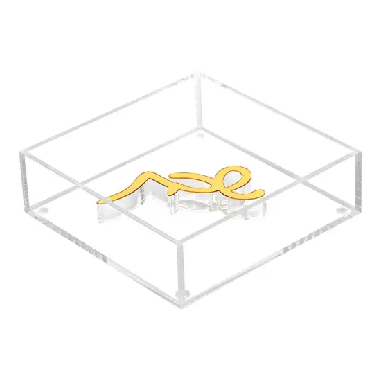 Napkin Holder With Shabbos Weight Gold {1}