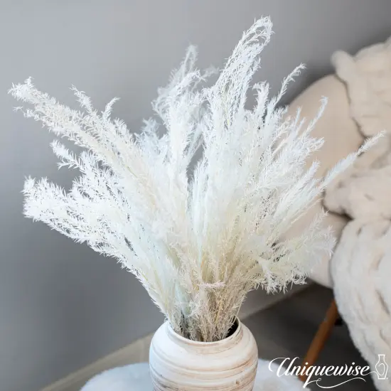 Uniquewise Preserved Real Floral Stems Chic Vase Fillers & Accents for Bouquets Centerpieces & Ornamental Displays Ideal for Home Office Boutique Cafe Resto Bar and Event Decor White m. bracteata {3}