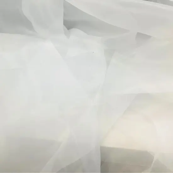 1 Yard Solid Organza Fabric, 61/62&Prime; Wide Nylon Polyester Blend BLACK {3}