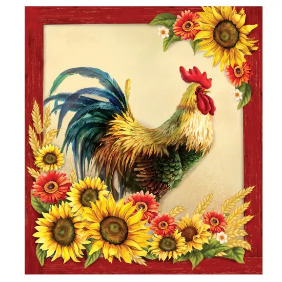 Collections Etc Rooster Sunflower Dishwasher Magnet {2}