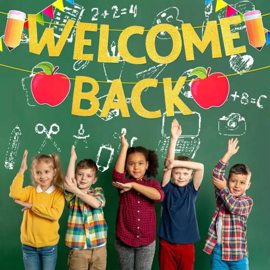 Glitter Welcome Back to School Banner for Classroom {3}