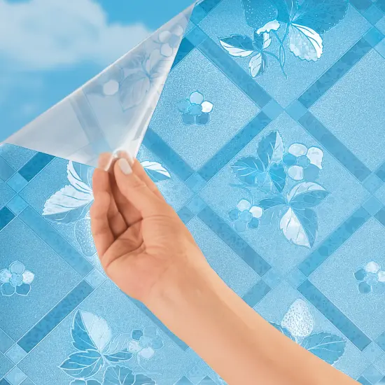 Collections Etc Frosted Flowers and Trellis Privacy Cut-to-Fit Window Cling {1}