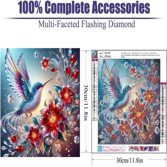 5D Hummingbird Diamond Art Painting Kits for Adults {2}