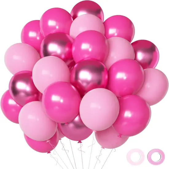 Pink Balloons Metallic Pink Balloon (Pink) {1}