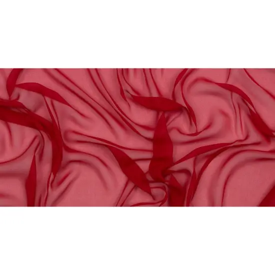 1 Yard Premium Silk Chiffon Solid Tango Red Fabric Lightweight 44 Inch Width {3}