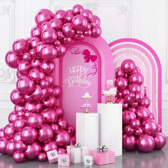 Chrome Hot Pink Balloons (Chrome Fuchsia Pink) {1}