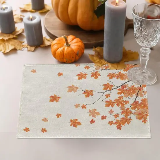 Set of 4 Autumn Maple Leaves Fall Placemats - 12 x 18 Inch {4}