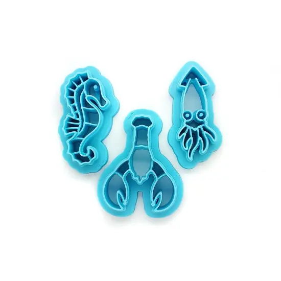 Ocean Creatures Clay Cutters, 3 pc, Lobster Squid & Seahorse, Adorabilities {1}