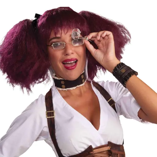 Steampunk Faux Leather & Gears Bracelet Adult Costume Jewelry {5}