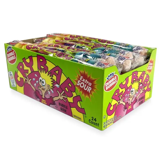 Cry Baby Extra Sour Bubble Gum 1.06Oz 24Ct 9 Pc Tub {1}