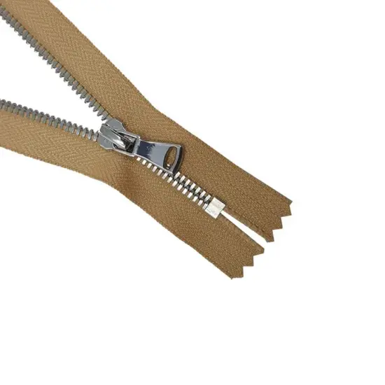 5MM One Way Closed Bottom Zipper Beige Tape Nickel Teeth 7&ndash;20 Inche {3}
