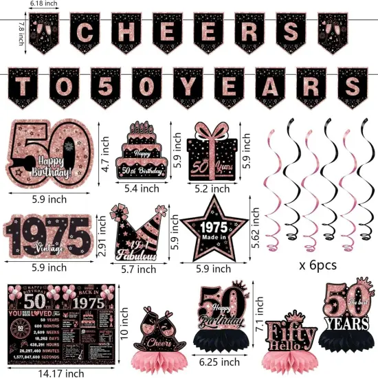 22pcs Birthday Decorations for Women {4}