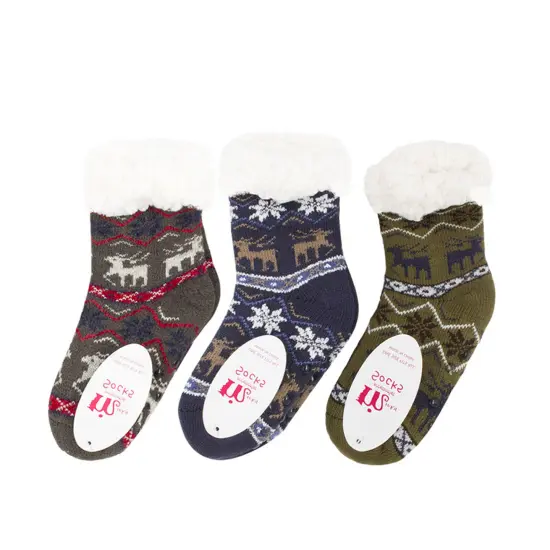 Boys Non Slip Winter Socks 1 Pair Assorted Color {3}